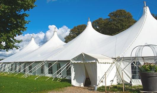 portable toilets arranged for a special event, providing quick and easy access for attendees in Bunnell